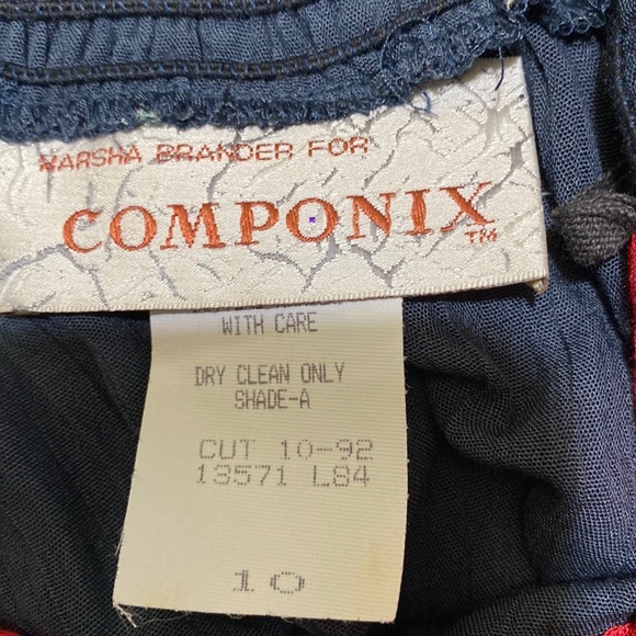 Componix - Marsha Brander Vintage USA Abstract Art Faux Wrap Full Skirt 10 - Picture 4 of 15